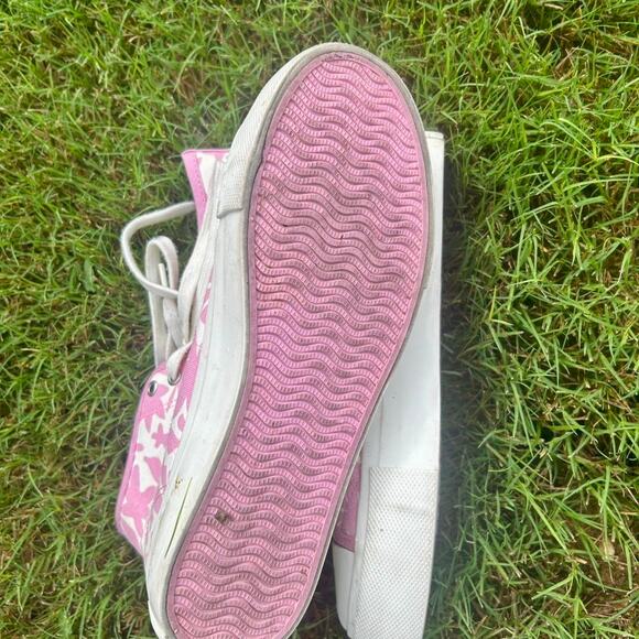 American Eagle Pink and white abstract floral high top sneakers cottagecore boho - Picture 5 of 7